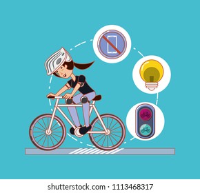 people in bicycle drive safely campaign