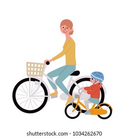 People in a bicycle illustration