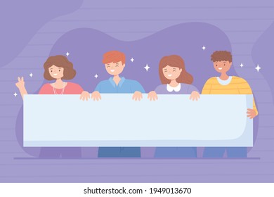 Menschen mit großem leeren Platz