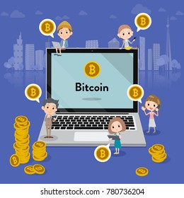 A lot of people and bitcoin