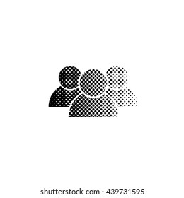 people - black vector icon  halftone illustration
