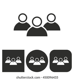 People - black and white icons. Vector illustration.