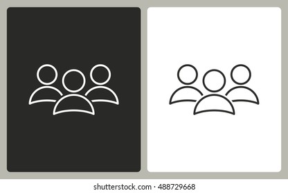 People - black and white icons. Vector illustration.