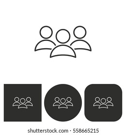 People - black and white icons. Vector illustration.