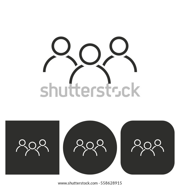 People Black White Icons Vector Illustration Stock Vector (Royalty Free