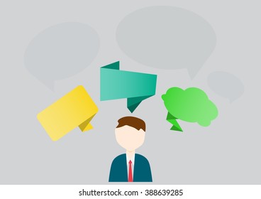 People and blank speech