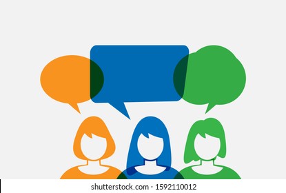 People with blank speech bubbles vector eps 10