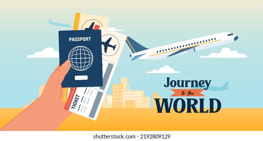 People With Boarding Pass, Travel To The World, Vector, Illustration