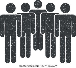 people, bodyguards icon vector illustration in stamp style
