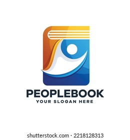 People Book Gradient Logo Concept Illustration