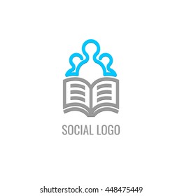 People with book logo concept. Education logo.