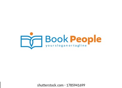 people book logo design vector template