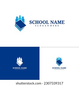 People Book logo template, Creative People logo design vector, Book logo concepts