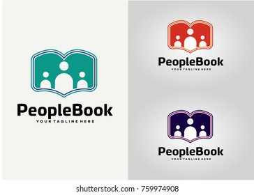 People Book Logo Template Design. Creative Vector Emblem for Icon or Design Concept