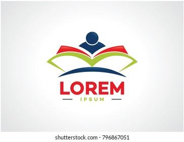 People Book Logo Template Design Vector, Emblem, Design Concept, Creative Symbol, Icon