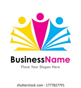 people book vector logo template. suitable for business, web, education, social and art