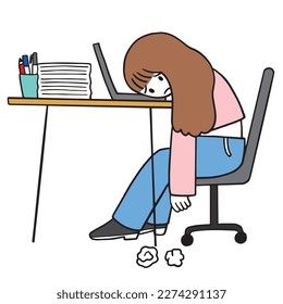 La gente aburría el vector del trabajador de oficina.	

