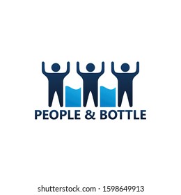 People and Bottle Logo Template Design