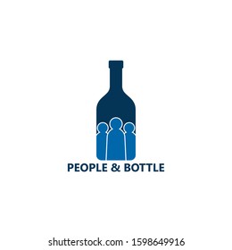 People and Bottle Logo Template Design