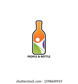 People and Bottle Logo Template Design