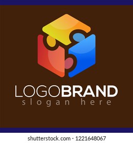 people box logo element. people logo template