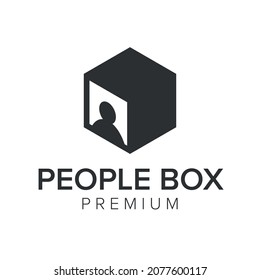 people box logo icon vector template