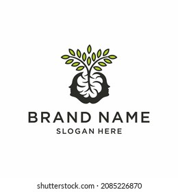 Inspiración en el diseño del logo del árbol cerebral de la gente