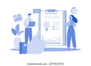 People brainstorming together with contracts and sticky notes