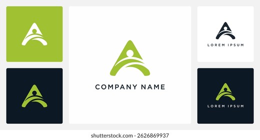 People bridge logo letter A