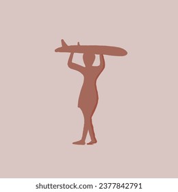 people bring a surfboard go to the beach