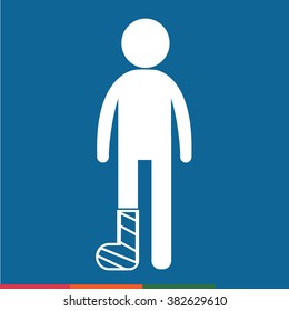 People Broken Arm and Leg Icon Illustration design