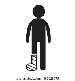 People Broken Arm and Leg Icon Illustration design
