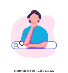 personas buscando información en línea diseño de estilo plano