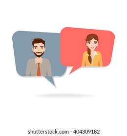 People in bubble chat. Communication concept.