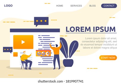 People Build Website Design Web Page Project Development Illustration 