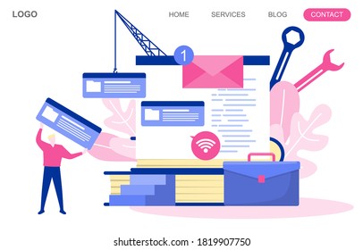People Build Website Design Web Page Project Development Illustration 