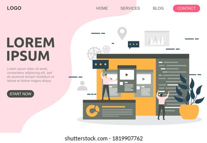 People Build Website Design Web Page Project Development Illustration 