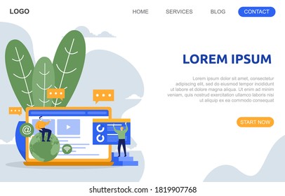 People Build Website Design Web Page Project Development Illustration