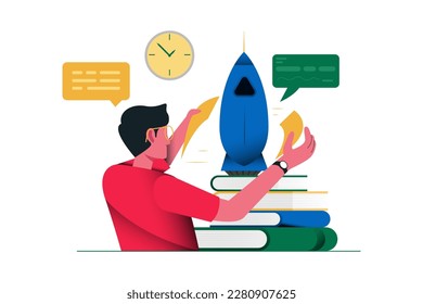People Building and Setting Up a Startup Illustration