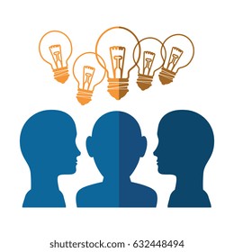 people and bulb lights icon