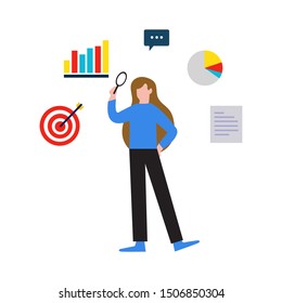 people, business analytics vector illustration