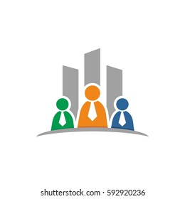 people business construction for investation property logo design
