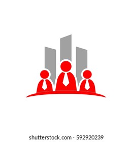 people business construction for investation property logo design