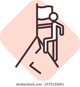People business goals, illustration or icon, vector on white background.