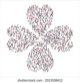 People and business group in the form of clover leaf symbol