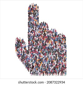 People and business group in the form of point the finger symbol