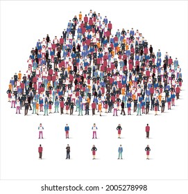People and business group in the form of rain cloud symbol