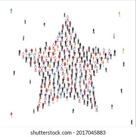 People and business group in the form of star symbol