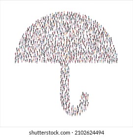 People and business group in the form of umbrella symbol