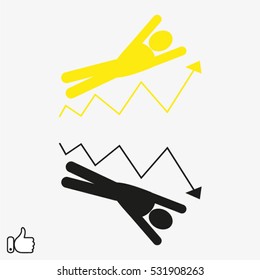 people, business growth, fall, icon, vector illustration EPS 10